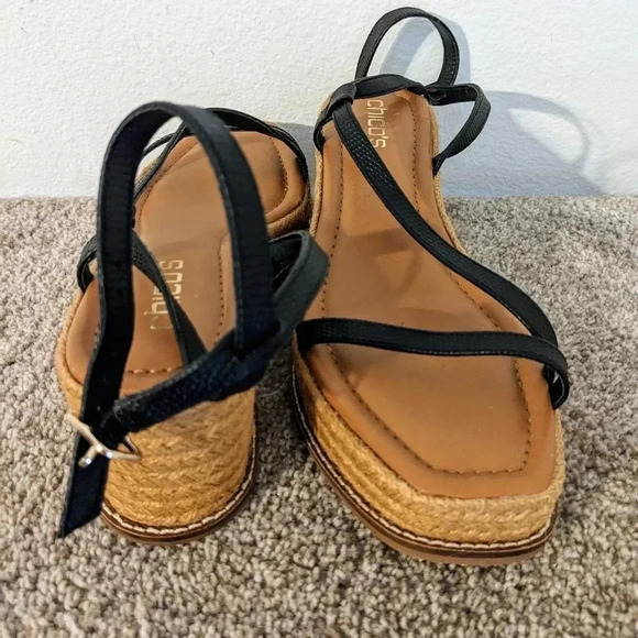Chicos‎ Espadrille Wedge Platform Sandal Black Sz. 8.5 New - Picture 8 of 11